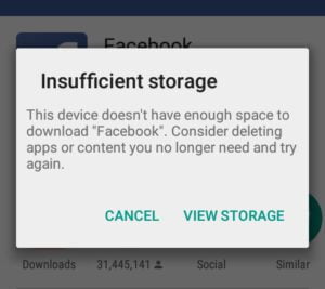 Insufficient Storage on your Phone