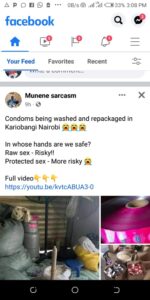 A Facebook Post on Condoms Being Allegedly Washed and Repackaged in Nairobi Sparks Mixed Reaction