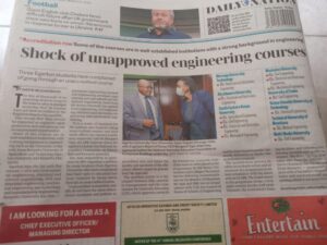 Shock of Unapproved Engineering Courses Offered by the Following Kenyan Universities