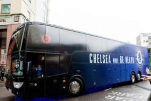Chelsea fc team bus