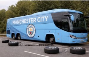 a photo of man city team bus 