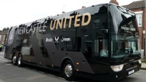 newcastle FC team bus : long and black