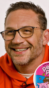 Tom Hardy in a red sweater