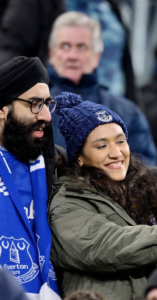 everton fans celebrating a score