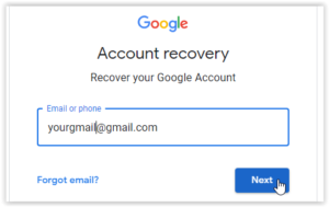 recovery of Gmail account 