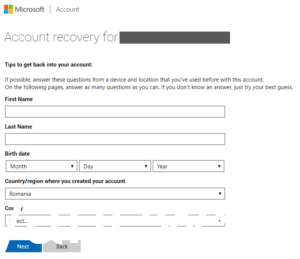 account recovery for Gmail
