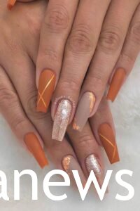 Fall nails coffin rustic matte nails