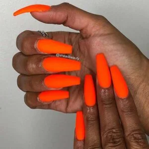 13 Patterns to Style Your Orange Fall Nails 4 13 Patterns to Style Your Orange Fall Nails Orange fall nails solid Matte Orange