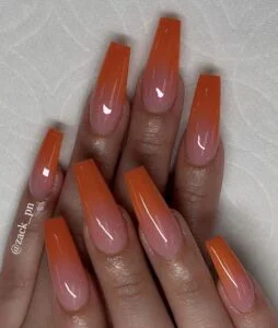 13 Patterns to Style Your Orange Fall Nails 5 13 Patterns to Style Your Orange Fall Nails Orange fall nails Gradient Ombre