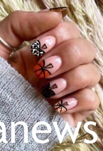 Fall French tips pumpkin spice Delight