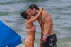 Nina Dobrev and Grant Mellon kissing