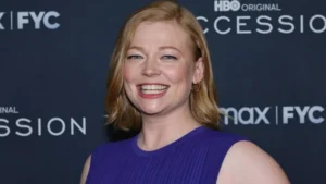 Sarah Snook in blue