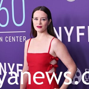 Claire Foy in red