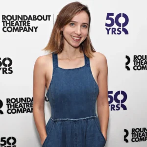 Zoe Kazan in blue