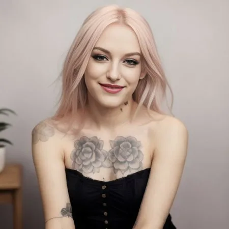 Bria Vinaite flower tatto
