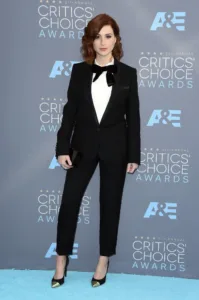 Aya Cash in a power suit