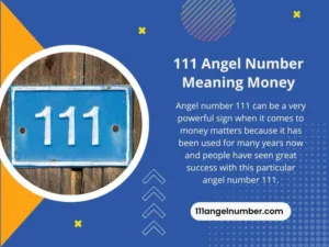 111 angel number meaning money