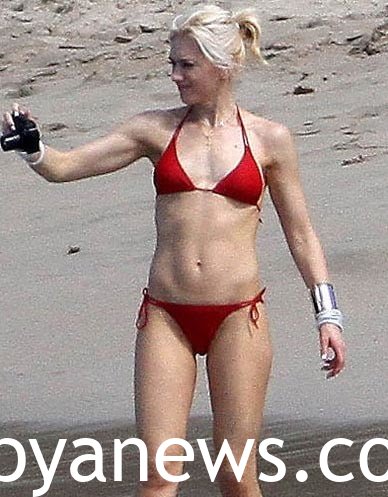 Gwen Stefani in a red bikini