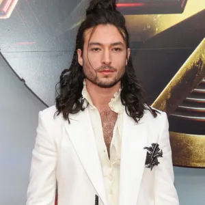 Ezra Miller in white