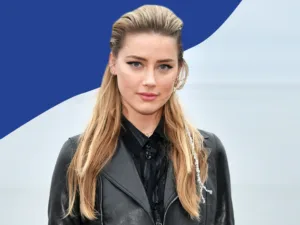 Amber Heard in a leather jacket