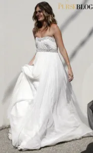 Rhea Durham in a white