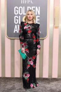 Rhea Seehorn looking at the Golden Globe awards
