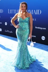 Nia Sioux in a gown
