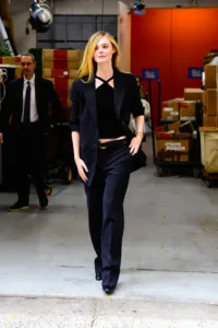 Elle Fanning in a suit