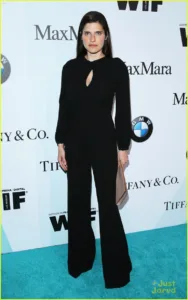 Kate Mara in a black jumpsuit