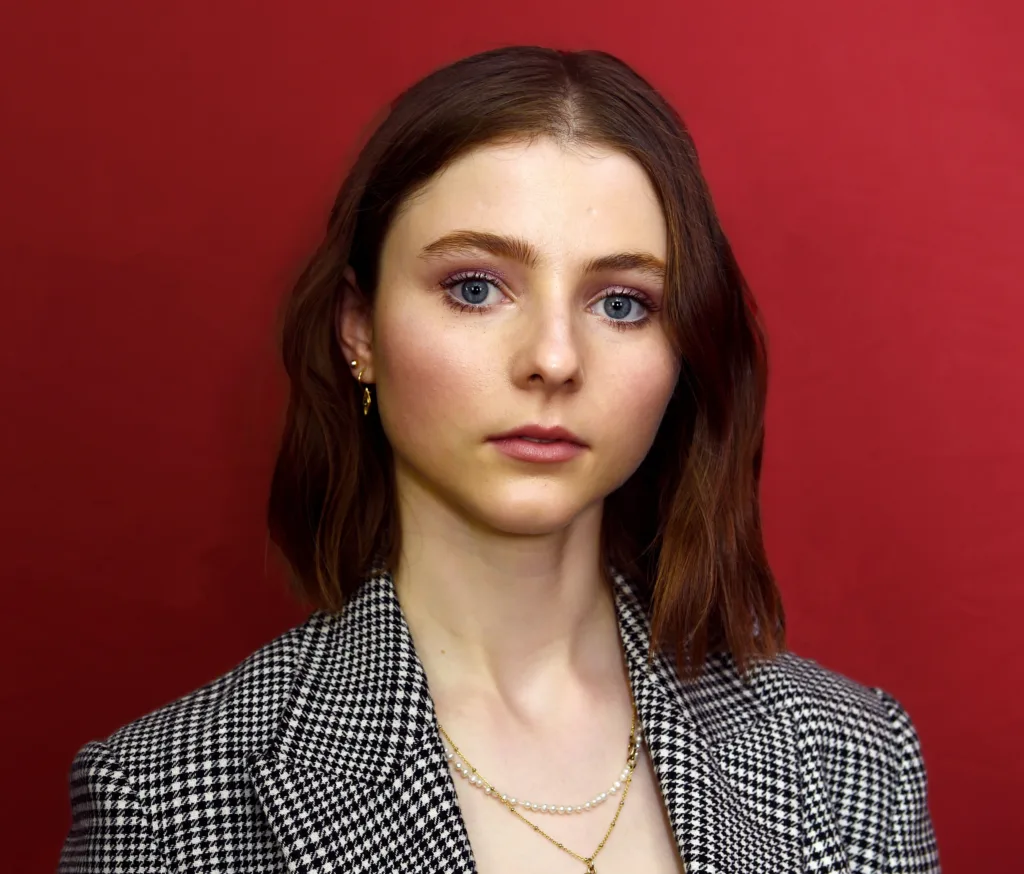 Thomasin McKenzie in a blazer