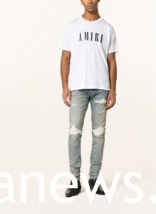 Amiri Jeans with classic white crew neck Tee