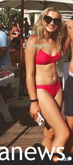 Tilly Keeper in a red bikini