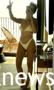 Anna Maria Sieklucka in a white bikini