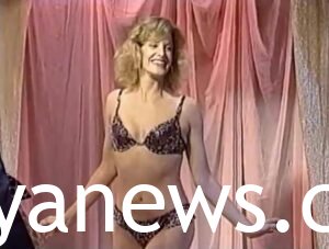 Anna Gunn in an animal printed bikini