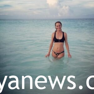 Amber Valletta in a bikini