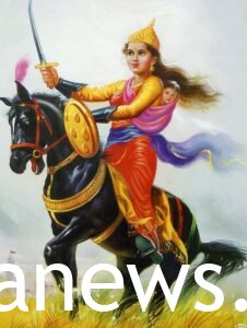 Rani Laxmi Bai on a horse