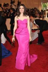 Rachel Weisz in a pink dress