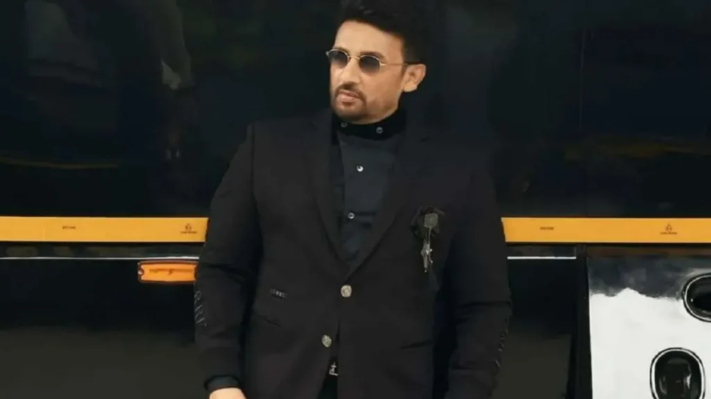 Shekhar Suman in a black suit