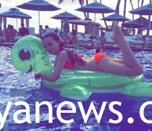 Chiara Aurelia in a red bikini