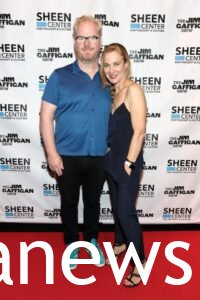 Jim Gaffigan and his wife looks stylish