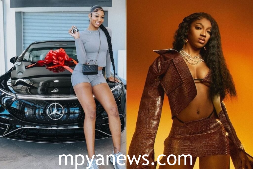 angel-reese-with-her-mercides-benz