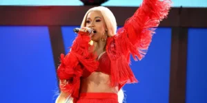 Cardi B performing in a concert