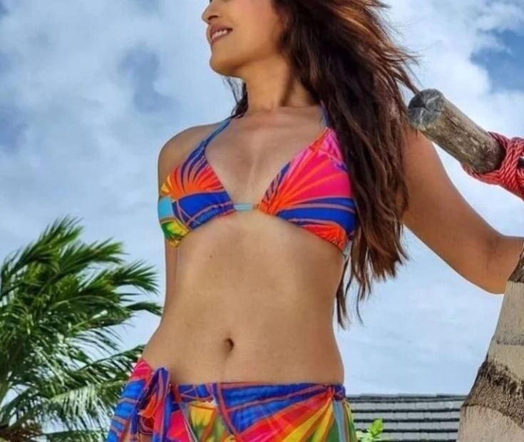 Kritika Kamra fashion: o a hot coloured bikini