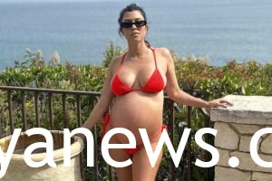 Kourtney Kardashian red bikini