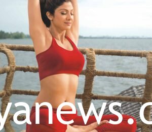 Shilpa Shetty duing yoga