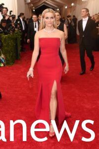 Reese Witherspoon Dress/red sexy high slit dress
