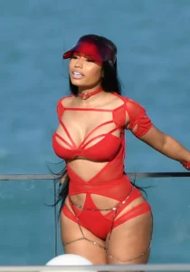Nicki Minaj Bikini hot in red 