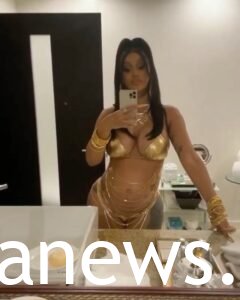 hot metallic bikini by Cardi B Bikini