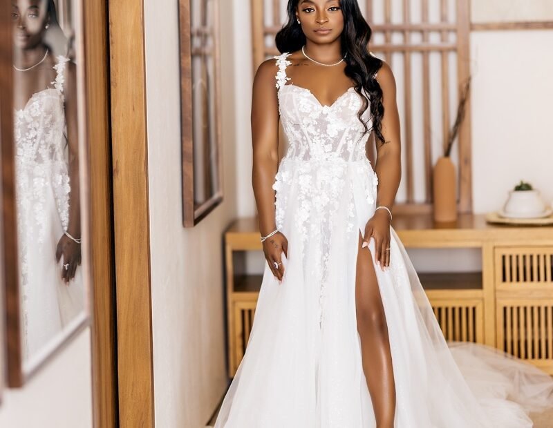 Simone Biles dress: A white dress