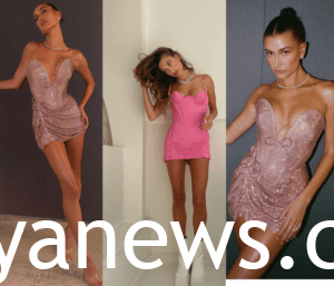 Hailey Bieber sexy little dress